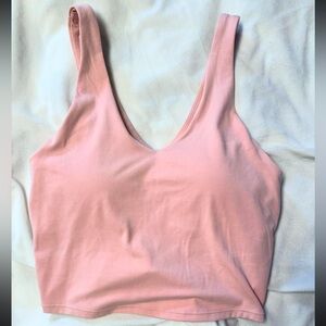 pink aligned crop top